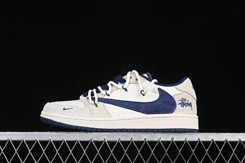All categories Air Jordan Jordan series basketball shoes Air Jordan 1 Low High-end customized low-top sneakers Travis Scott x Fragment Design x Air Jordan 1 Low OG SP AJ1 Joe 1 Stussy joint blue hook drawstring low-top cultural casual sneakers DM9288-003
